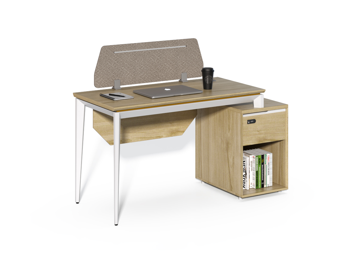 Kancelářský stůl se skříňkou Houseland Profit Max 03 1607 dub/bílý