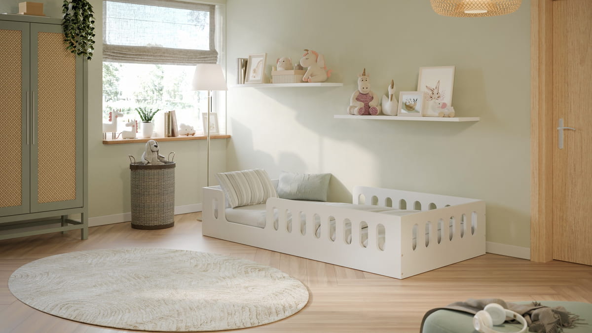 Kocot kids Dětská postel Timon 160x80 cm bez matrace bílá - Obrázek 2