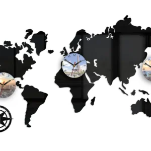 ModernClock 3D nalepovací hodiny Cities černé