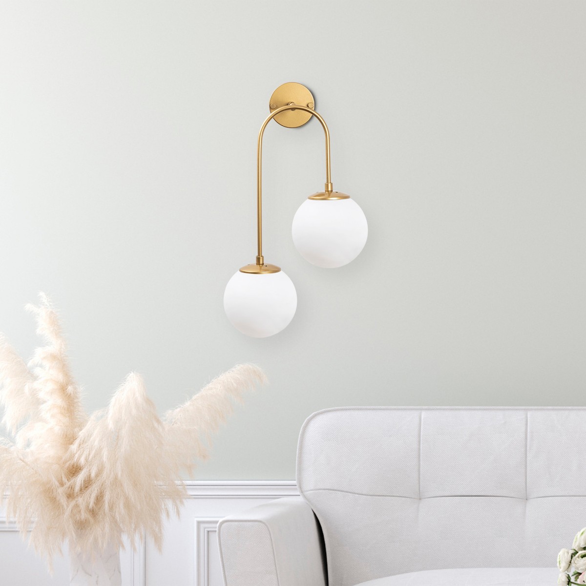 Opviq Nástěnná lampa Jevel I zlatá/bílá - Obrázek 2