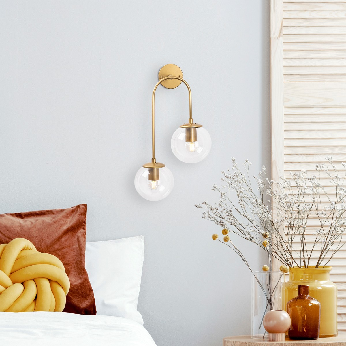 Opviq Nástěnná lampa Jevel I zlatá/čirá - Obrázek 2