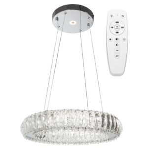 TooLight Křišťálové stropní svítidlo na dálkové ovládání LED APP1040-CP stříbrné