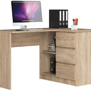 Ak furniture Rohový psací stůl B16 124 cm dub sonoma pravý