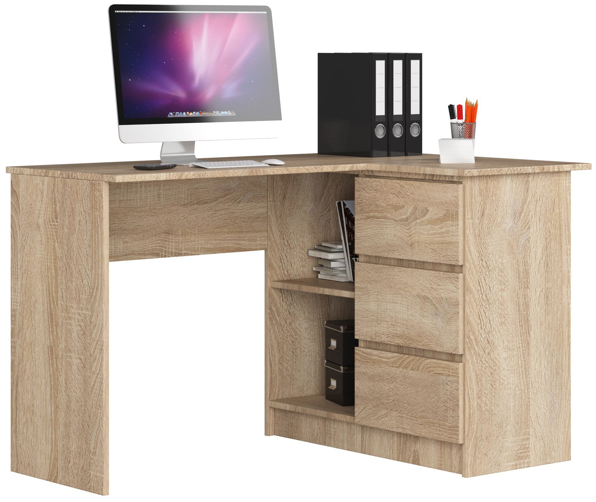 Ak furniture Rohový psací stůl B16 124 cm dub sonoma pravý