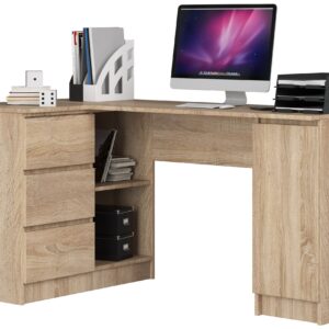 Ak furniture Rohový psací stůl B20 155 cm dub sonoma levý