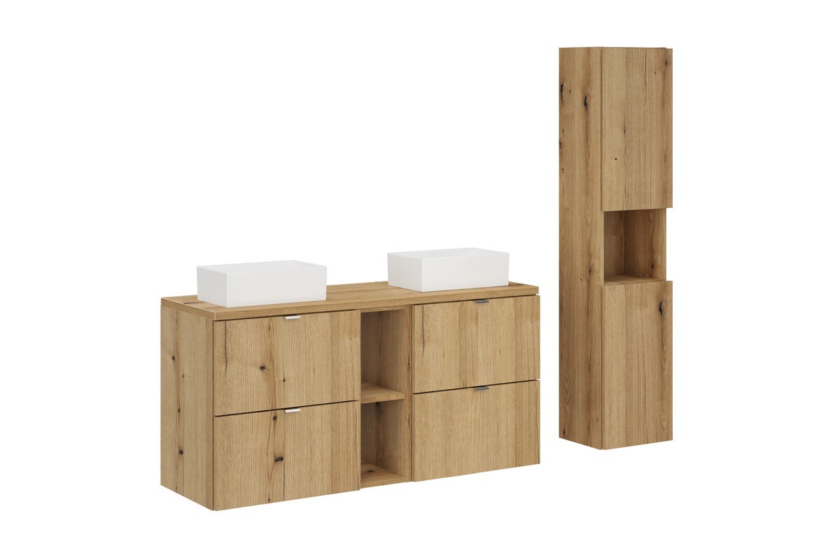 Comad Koupelnová sestava Nova Oak se skříňkami a umyvadly 120 cm dub evoke
