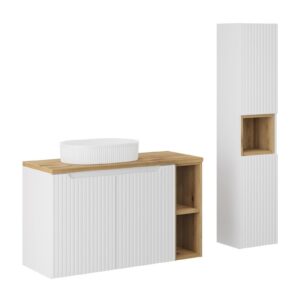 Comad Koupelnová sestava Nova White 100 cm se skříňkami a umyvadlem bílá/dub evoke