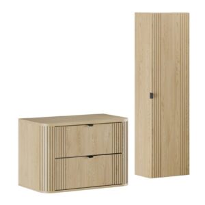 Comad Koupelnová sestava Ovalia se skříňkami 80 cm dub Cremona