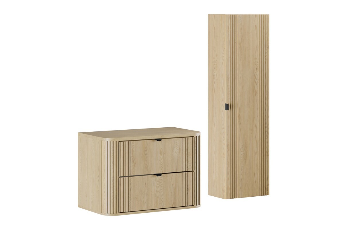 Comad Koupelnová sestava Ovalia se skříňkami 80 cm dub Cremona