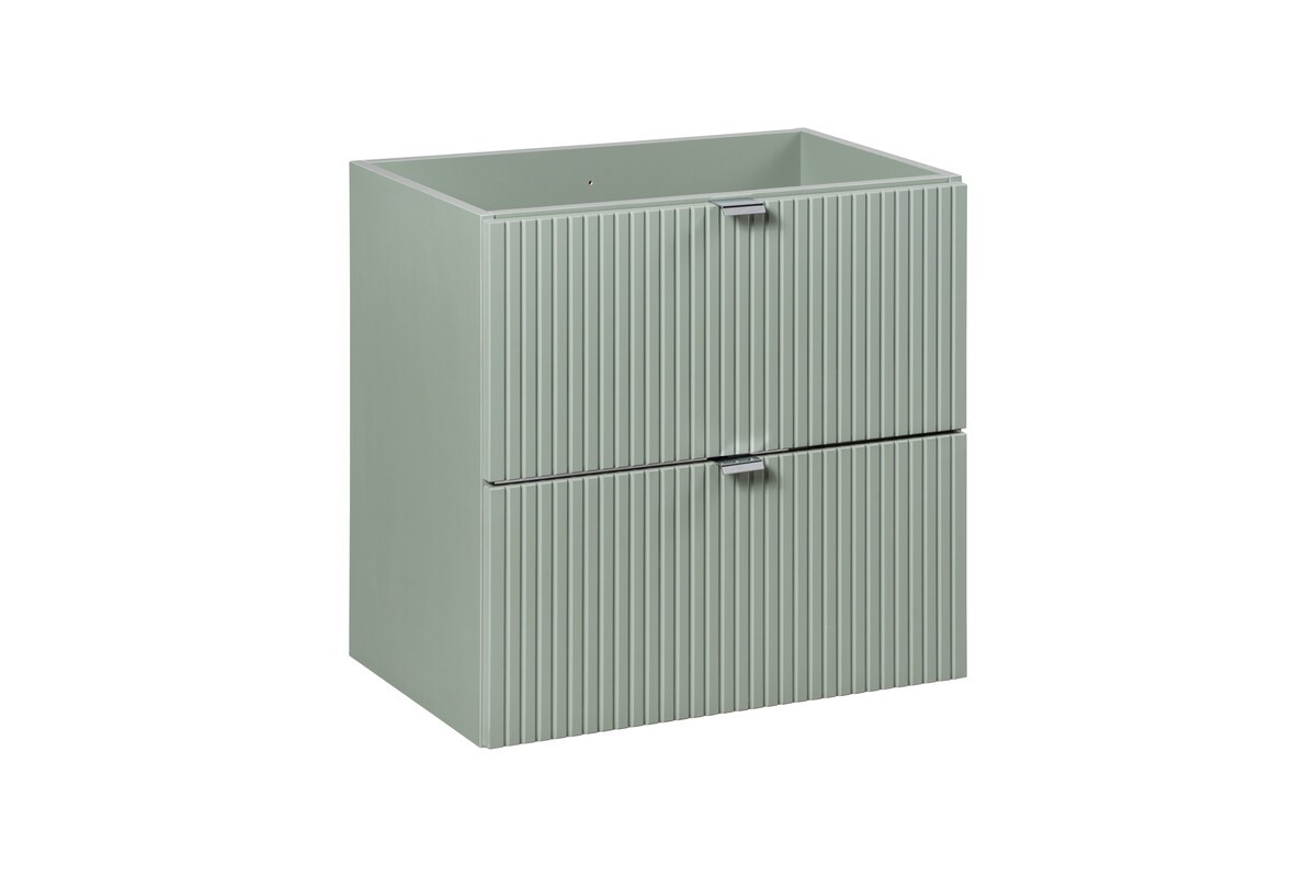 Comad Závěsná skříňka Line Reed Green s deskou a umyvadly 140 cm zelená/dub evoke - Obrázek 2