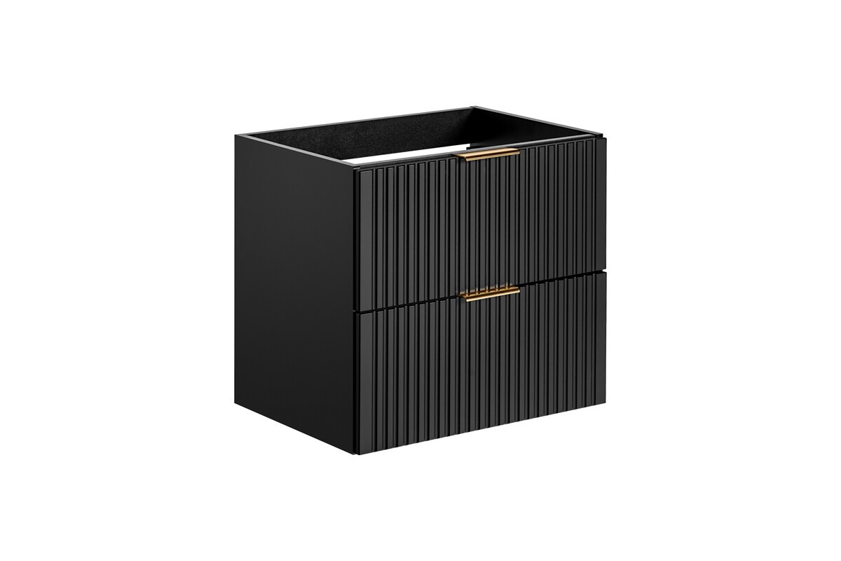 Comad Závěsná skříňka pod umyvadlo Casad s deskou a košem na prádlo 100 cm černá/dub wotan - Obrázek 2