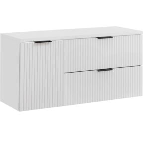 Comad Závěsná skříňka pod umyvadlo Casad s deskou a košem na prádlo 120 cm bílá