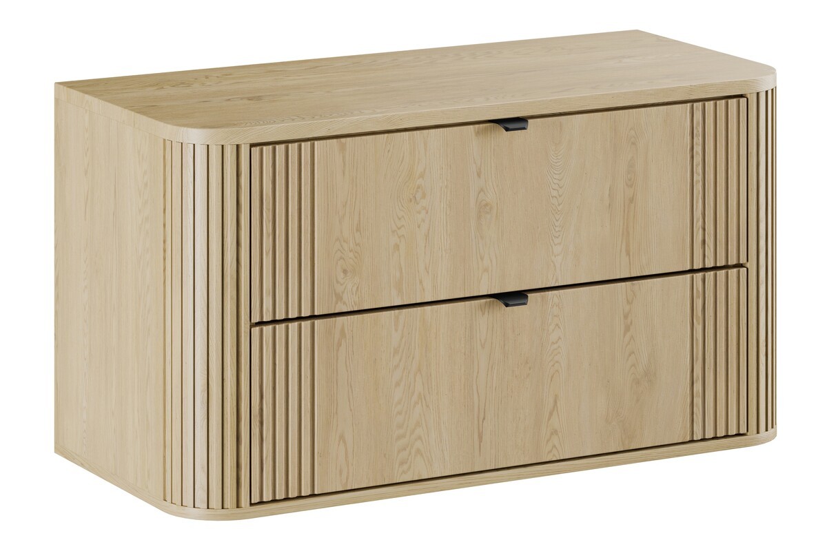 Comad Závěsná skříňka pod umyvadlo Ovalia s deskou 100 cm dub Cremona