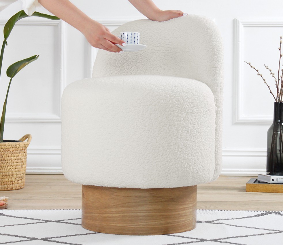 Hanah Home Taburet MONRE Teddy bílý - Obrázek 2