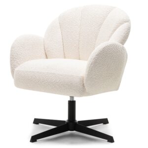 Hector Otočné designové křeslo Casablanca bouclé bílé/černé
