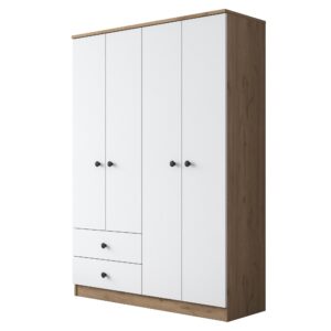 Kalune Design Šatní skříň BA 108 120 cm ořech/bílá