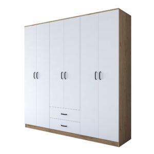 Kalune Design Šatní skříň BA 111 210 cm ořech/bílá