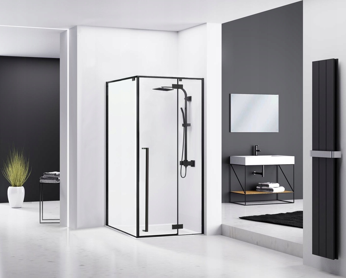 REA Sprchový kout Fargo 90x90 Black Mat - Obrázek 2