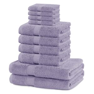 Sada ručníků DecoKing Marina 2+4+4 ks fialová