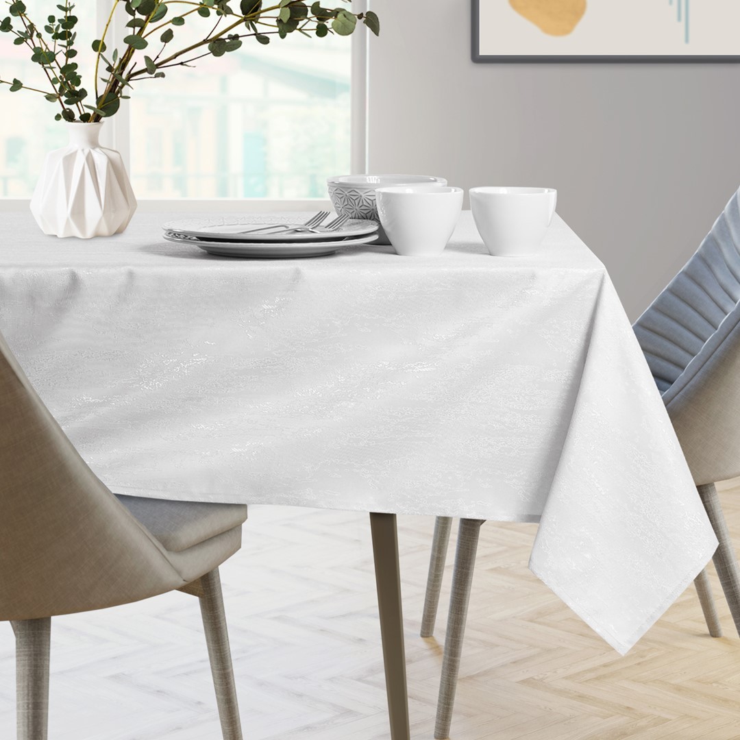 Sada ubrusu a běhounu na stůl AmeliaHome VESTA 115x300+35x300 cm bílá - Obrázek 2