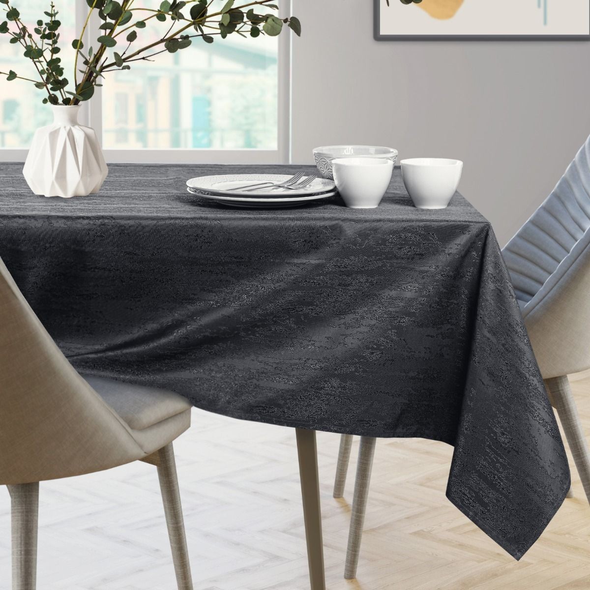 Sada ubrusu a běhounu na stůl AmeliaHome VESTA 115x300+35x300 cm grafitová - Obrázek 2