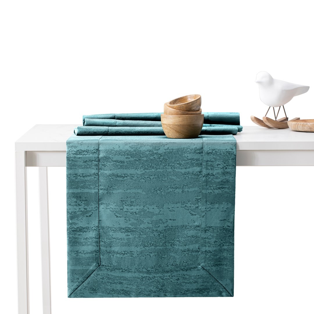 Sada ubrusu a běhounu na stůl AmeliaHome VESTA 115x300+35x300 cm mořská modř
