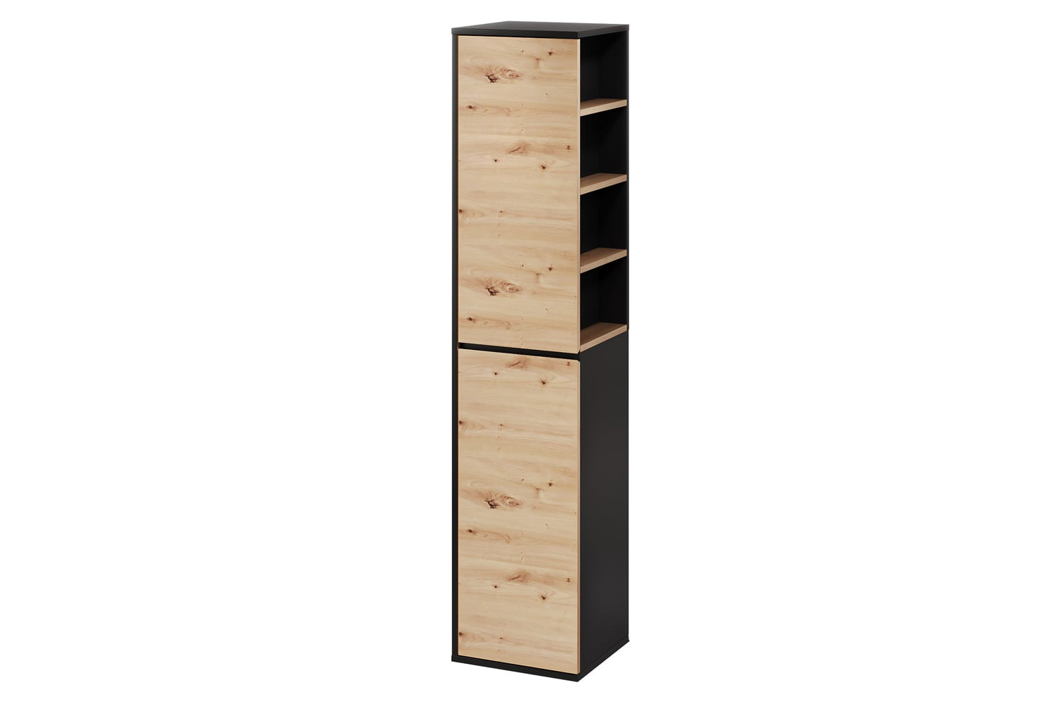 Szynaka Vysoká koupelnová skříňka Mossa 70 35 cm levá dub Artisan/černá