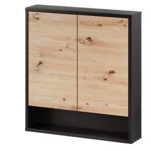 Szynaka Závěsná horní koupelnová skříňka Mossa 72 60 cm dub Artisan/černá