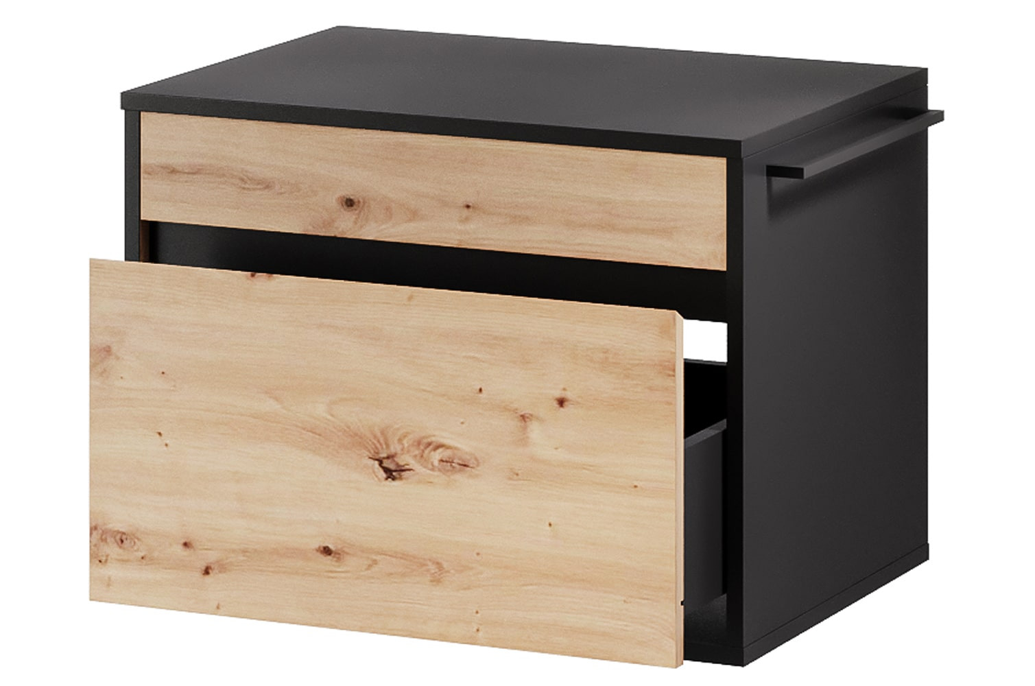 Szynaka Závěsná skříňka pod umyvadlo Mossa 56 60 cm dub Artisan/černá - Obrázek 2