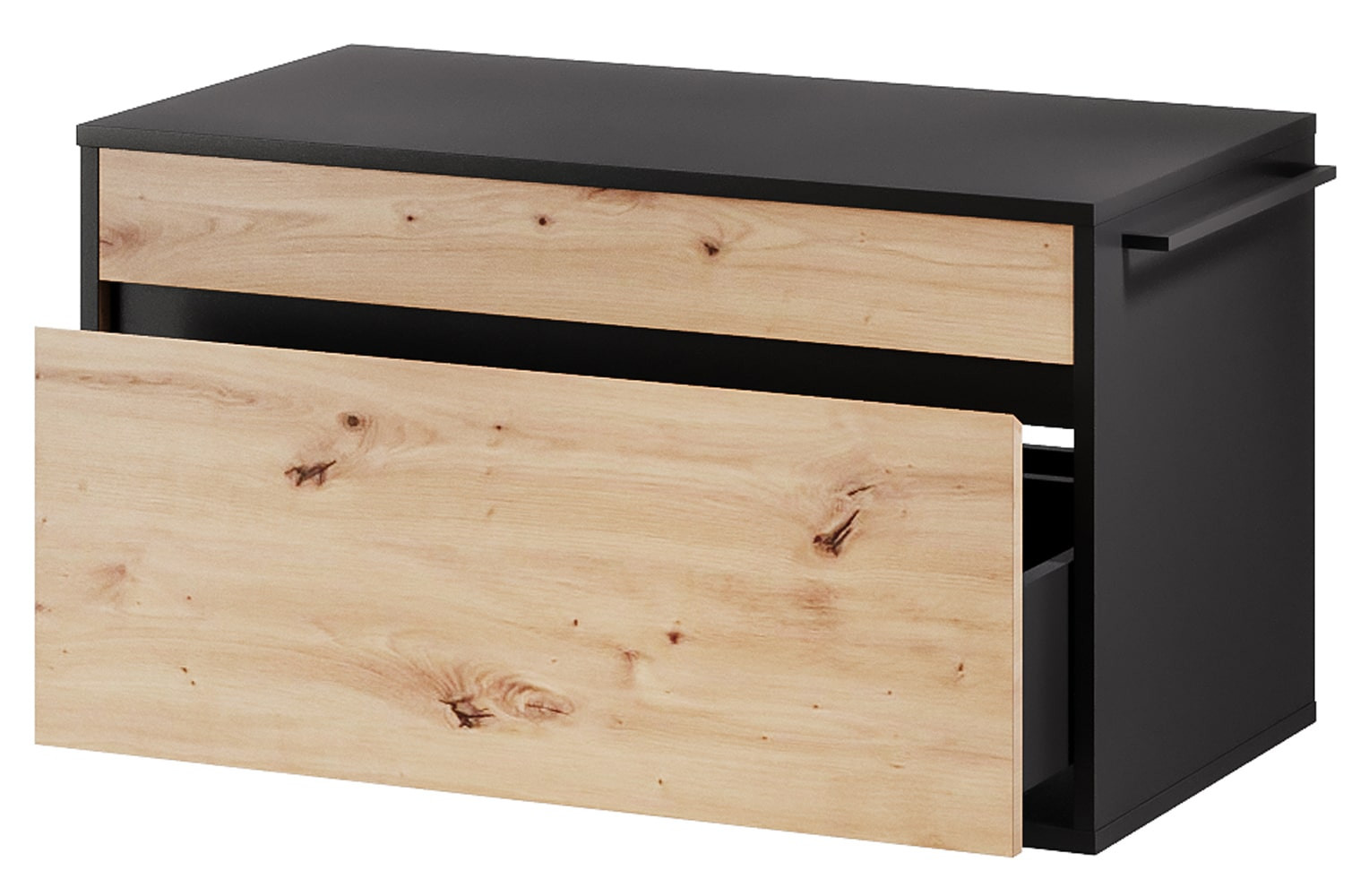 Szynaka Závěsná skříňka pod umyvadlo Mossa 58 80 cm dub Artisan/černá - Obrázek 2