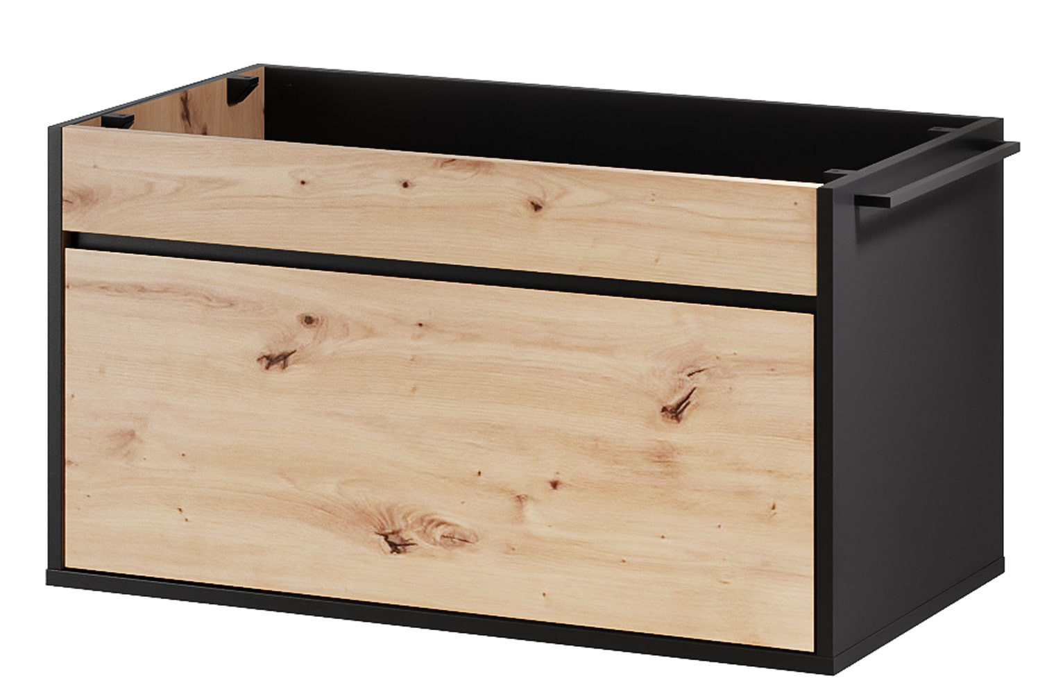 Szynaka Závěsná skříňka pod umyvadlo Mossa 58 80 cm dub Artisan/černá