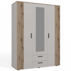 TP Living Šatní skříň se zrcadlem AVA 150 cm dub evoke/kašmírová