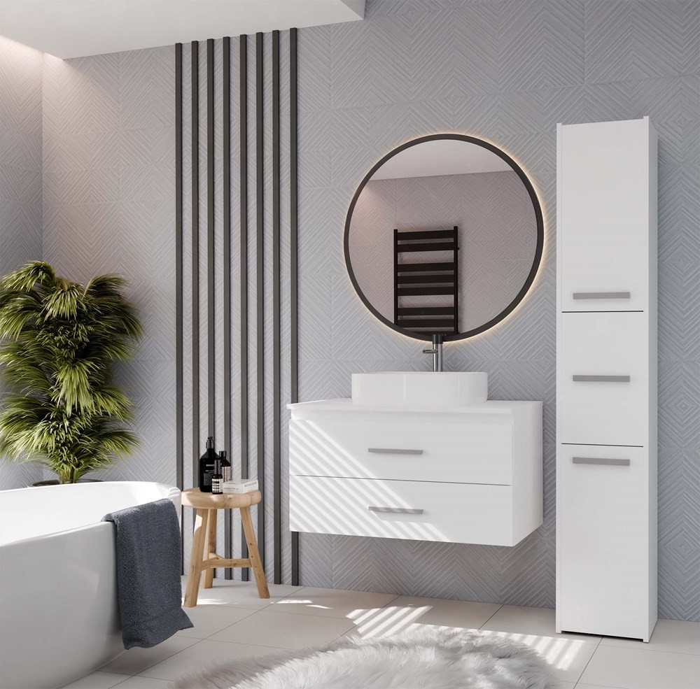 TP Living Závěsná skříňka pod umyvadlo s deskou NEL 2S 80 cm bílá - Obrázek 2