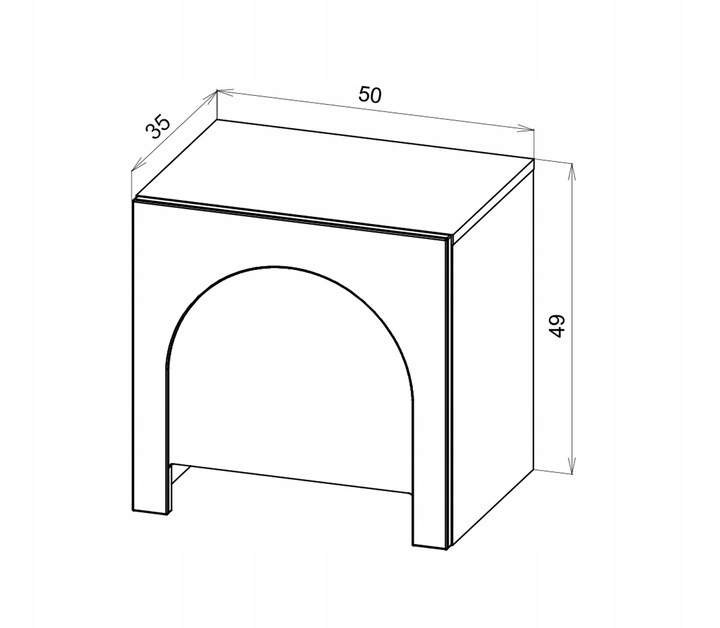 Vivaldi Noční stolek Arco 50 cm bílá - Obrázek 2