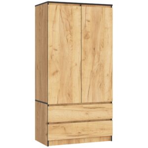 Ak furniture Šatní skříň Tesi S90 dub craft zlatý