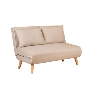 Hanah Home Dvoumístná rozkládací pohovka Seater Folde krémová