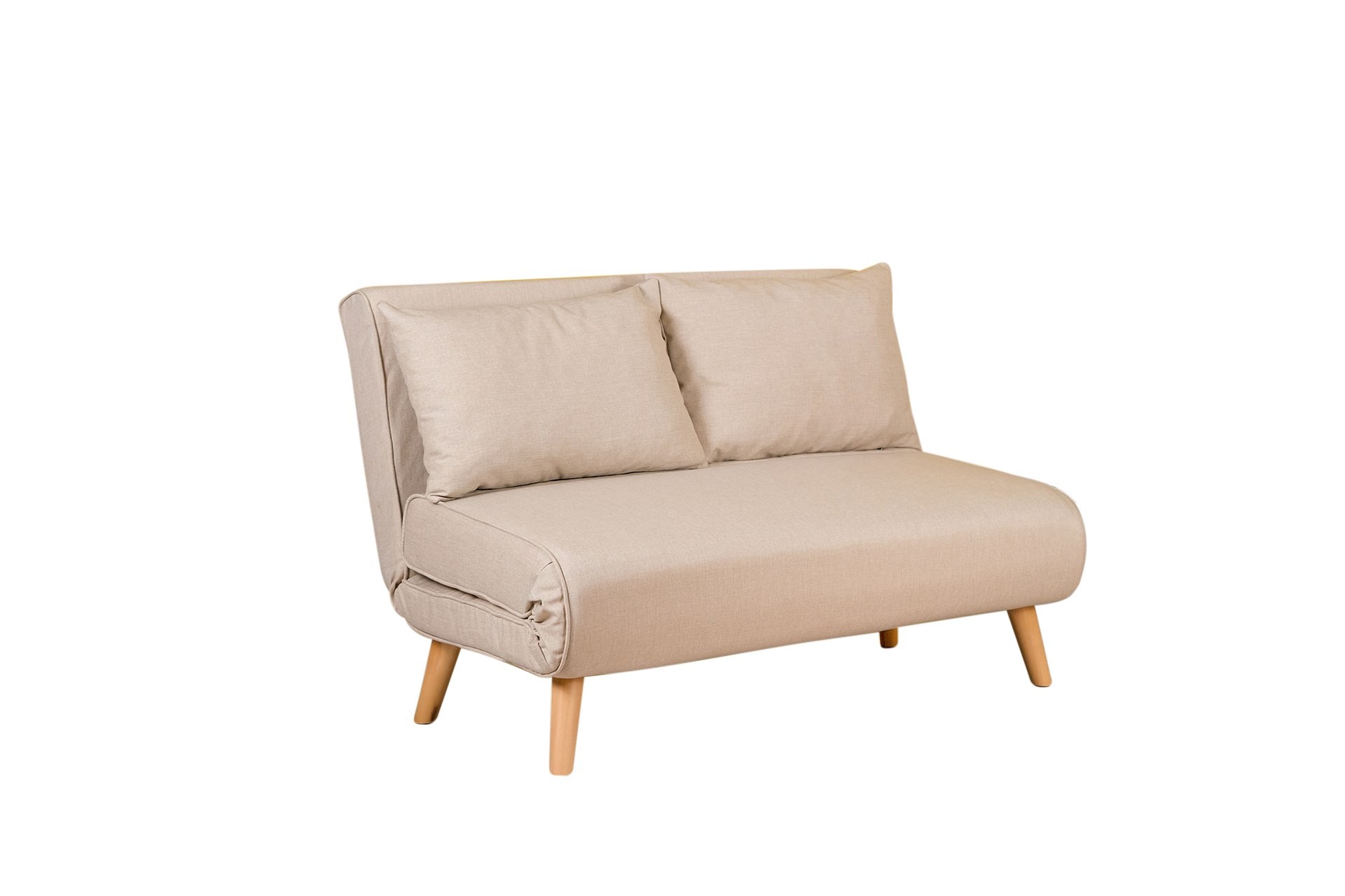 Hanah Home Dvoumístná rozkládací pohovka Seater Folde krémová
