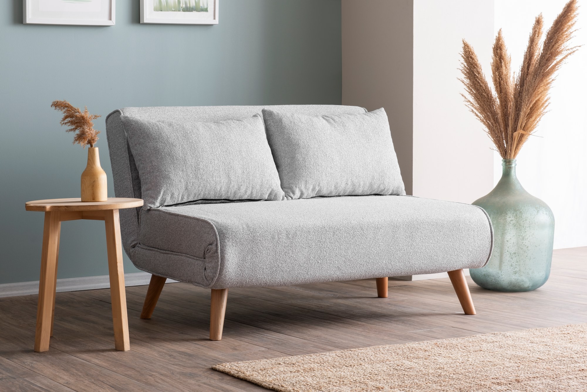 Hanah Home Dvoumístná rozkládací pohovka Seater Folde šedá II - Obrázek 2
