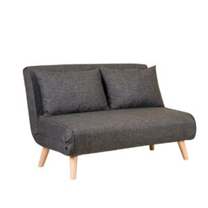 Hanah Home Dvoumístná rozkládací pohovka Seater Folde tmavě šedá