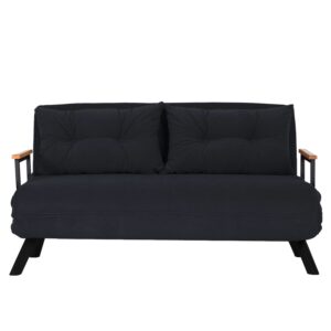 Hanah Home Dvoumístná rozkládací pohovka Seater Sando černá