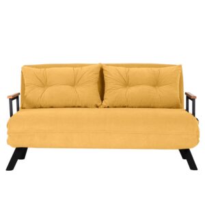Hanah Home Dvoumístná rozkládací pohovka Seater Sando hořčicová