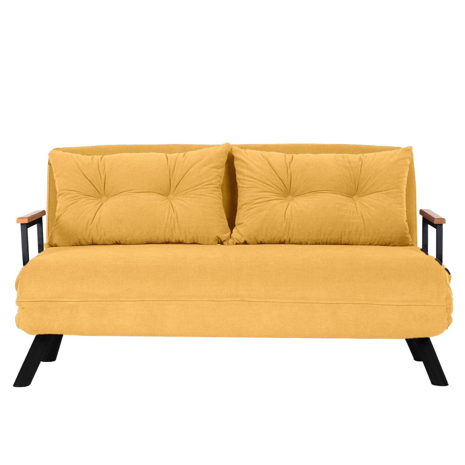 Hanah Home Dvoumístná rozkládací pohovka Seater Sando hořčicová
