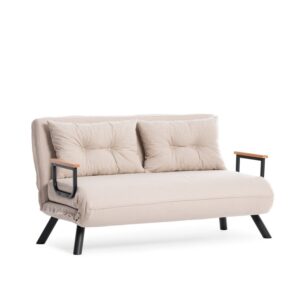 Hanah Home Dvoumístná rozkládací pohovka Seater Sando krémová II