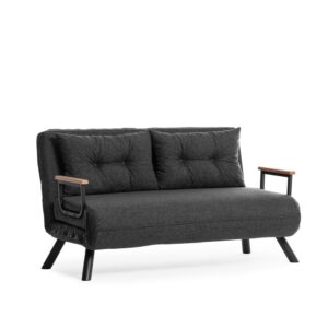 Hanah Home Dvoumístná rozkládací pohovka Seater Sando tmavě šedá