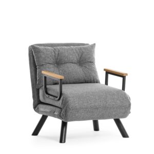 Hanah Home Rozkládací křeslo Single Sando světle šedé