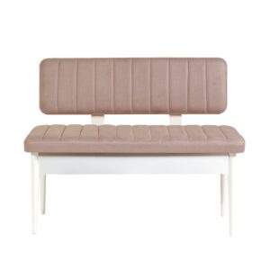Kalune Design Lavice VINA s úložným prostorem 110 cm bílá/béžová