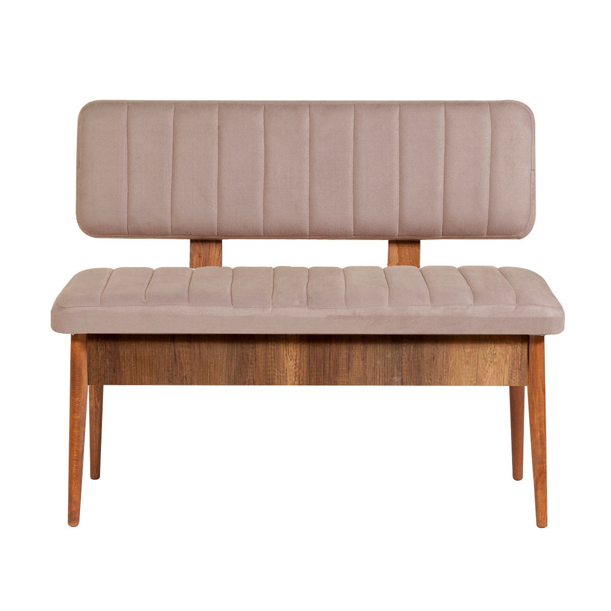 Kalune Design Lavice VINA s úložným prostorem 110 cm ořech/béžová
