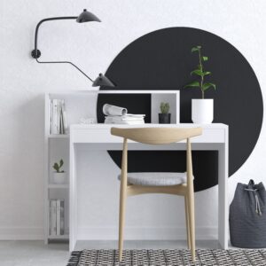 Kalune Design Psací stůl Trella s vestavěným regálem bílý