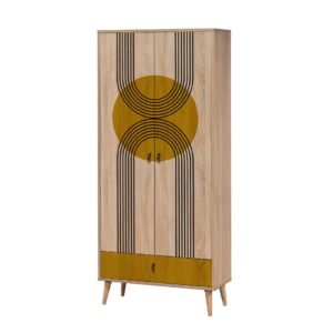 Kalune Design Šatní skříň Grandrop Sun 80 cm hnědá/vícebarevná