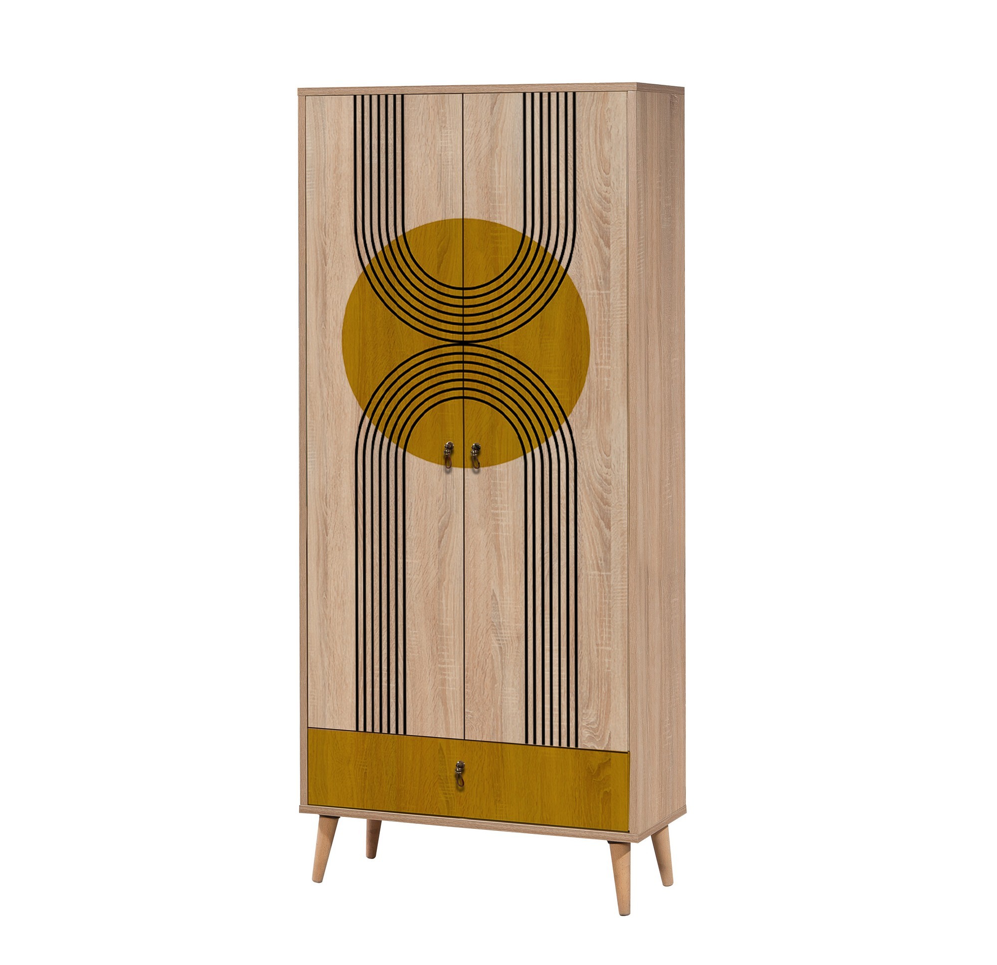 Kalune Design Šatní skříň Grandrop Sun 80 cm hnědá/vícebarevná